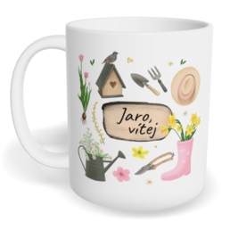 Hrnek klasický malý s vlastním potiskem - Jaro, vítej