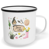 Hrnek plecháček s potiskem na míru - Jaro, vítej