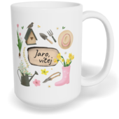 Hrnek klasický velký s vlastním potiskem - Jaro, vítej