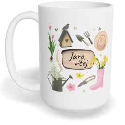 Hrnek klasický velký s vlastním potiskem - Jaro, vítej