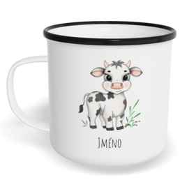Hrnek plecháček s potiskem na míru - Kráva