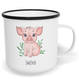 Hrnek plecháček s potiskem na míru - Prase