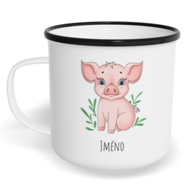 Hrnek plecháček s potiskem na míru - Prase