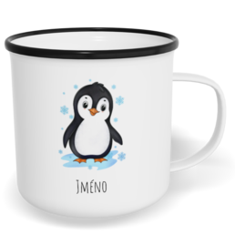 Hrnek plecháček s potiskem na míru - Tučňák