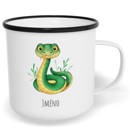 Hrnek plecháček s potiskem na míru - Had