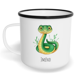 Hrnek plecháček s potiskem na míru - Had