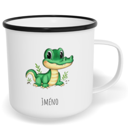 Hrnek plecháček s potiskem na míru - Krokodýl