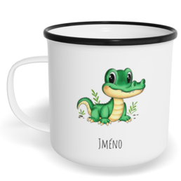 Hrnek plecháček s potiskem na míru - Krokodýl