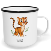 Hrnek plecháček s potiskem na míru - Tygr