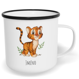 Hrnek plecháček s potiskem na míru - Tygr