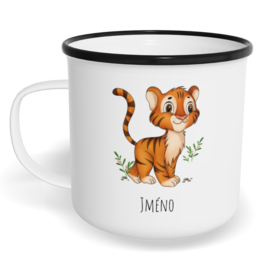 Hrnek plecháček s potiskem na míru - Tygr