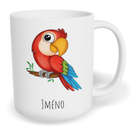 Hrnek klasický malý s vlastním potiskem - Papoušek