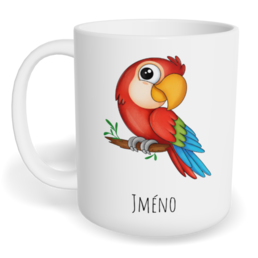 Hrnek klasický malý s vlastním potiskem - Papoušek