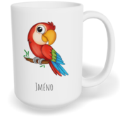 Hrnek klasický velký s vlastním potiskem - Papoušek