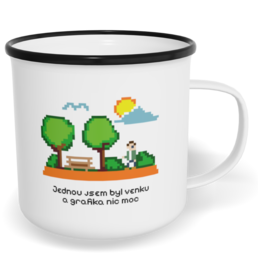 Hrnek plecháček s potiskem na míru - Grafika nic moc