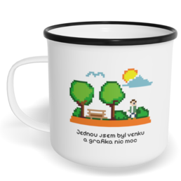 Hrnek plecháček s potiskem na míru - Grafika nic moc