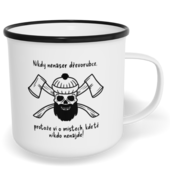 Hrnek plecháček s potiskem na míru - Dřevorubec