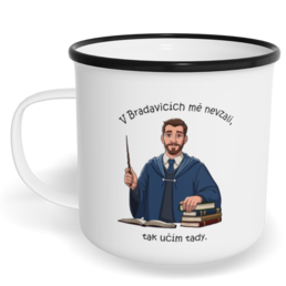 Hrnek plecháček s potiskem na míru - Učitel z Bradavic