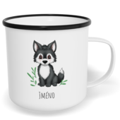 Hrnek plecháček s potiskem na míru - Vlk