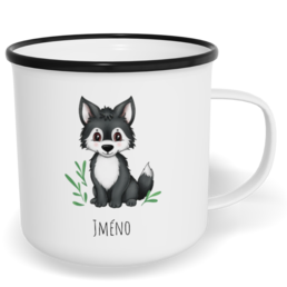 Hrnek plecháček s potiskem na míru - Vlk