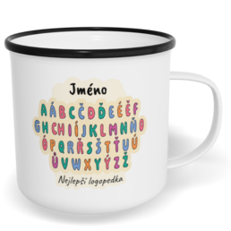 Hrnek plecháček s potiskem na míru - Nejlepší logopedka