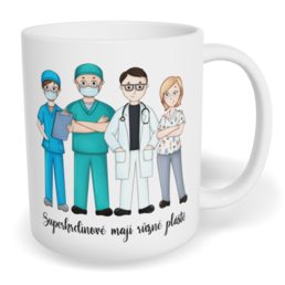 Hrnek klasický malý s vlastním potiskem - Superhrdinové mají různé pláště