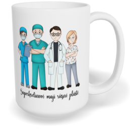 Hrnek klasický velký s vlastním potiskem - Superhrdinové mají různé pláště