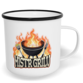 Hrnek plecháček s potiskem na míru - Mistr grilu