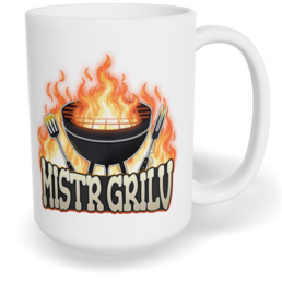 Hrnek klasický velký s vlastním potiskem - Mistr grilu