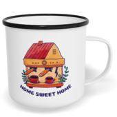 Hrnek plecháček s potiskem na míru - Home sweet home