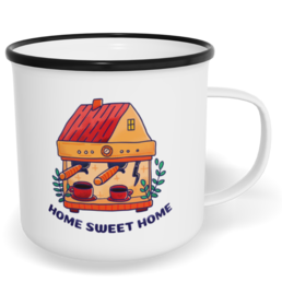 Hrnek plecháček s potiskem na míru - Home sweet home