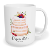 Hrnek klasický malý s vlastním potiskem - Držím dietu, od zítra