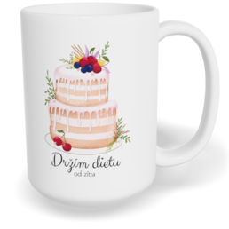 Hrnek klasický velký s vlastním potiskem - Držím dietu, od zítra