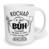 Hrnek klasický malý s vlastním potiskem - Kuchař je jako Bůh
