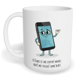 Hrnek klasický malý s vlastním potiskem - K čemu je mi chytrý mobil?