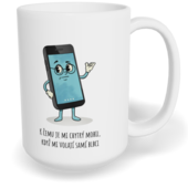 Hrnek klasický velký s vlastním potiskem - K čemu je mi chytrý mobil?