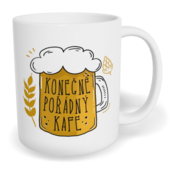 Hrnek klasický malý s vlastním potiskem - Konečně pořádný kafe