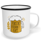 Hrnek plecháček s potiskem na míru - Konečně pořádný kafe