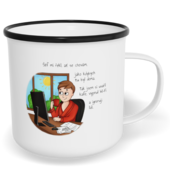 Hrnek plecháček s potiskem na míru - Šéf mi řekl