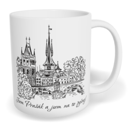 Hrnek klasický malý s vlastním potiskem - Jsem Pražák a jsem na to pyšnej