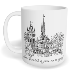 Hrnek klasický malý s vlastním potiskem - Jsem Pražák a jsem na to pyšnej