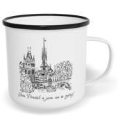 Hrnek plecháček s potiskem na míru - Jsem Pražák a jsem na to pyšnej