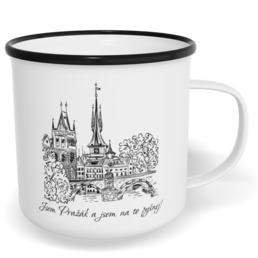 Hrnek plecháček s potiskem na míru - Jsem Pražák a jsem na to pyšnej