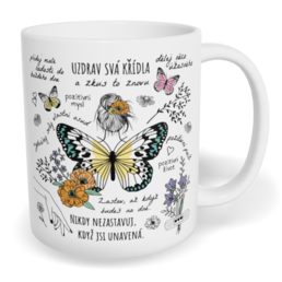 Hrnek klasický malý s vlastním potiskem - Pozitivní motýl