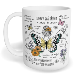 Hrnek klasický malý s vlastním potiskem - Pozitivní motýl