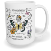 Hrnek klasický velký s vlastním potiskem - Pozitivní motýl