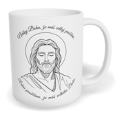 Hrnek klasický malý s vlastním potiskem - Neříkej Bohu, že máš velký problém