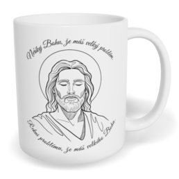 Hrnek klasický malý s vlastním potiskem - Neříkej Bohu, že máš velký problém