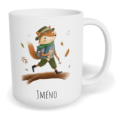 Hrnek klasický malý s vlastním potiskem - Liška turistka