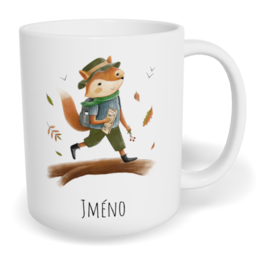Hrnek klasický malý s vlastním potiskem - Liška turistka